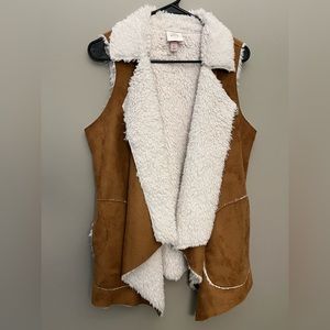 Brown Faux Suede Vest